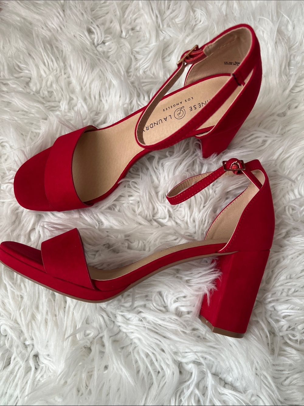Chinese laundry red Suede Heels